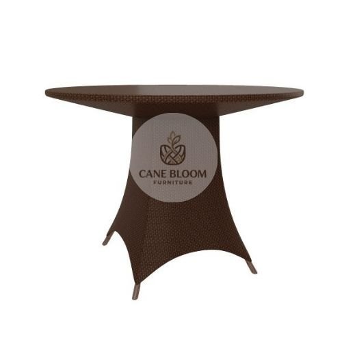 100 cm Round Outdoor Dining Table with Toughened Glass