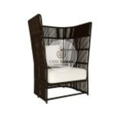 High-Back Single Seater Outdoor Lounge Sofa with Cushion