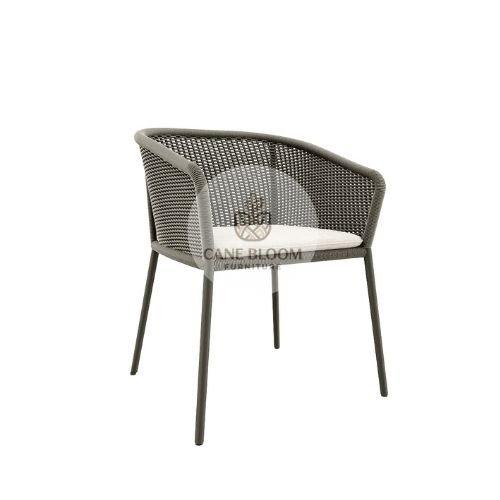 Contemporary Outdoor Dining Armchair with Cushio