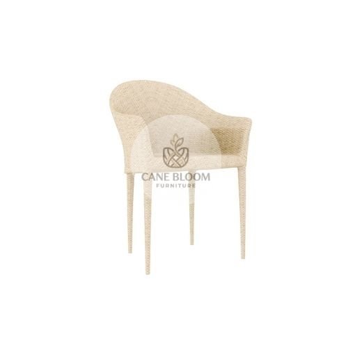 Wide Woven Outdoor Dining Armchair with Cushion