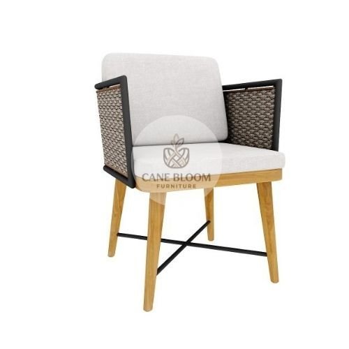 Wicker & Braid Outdoor Dining Armchair with Cushion