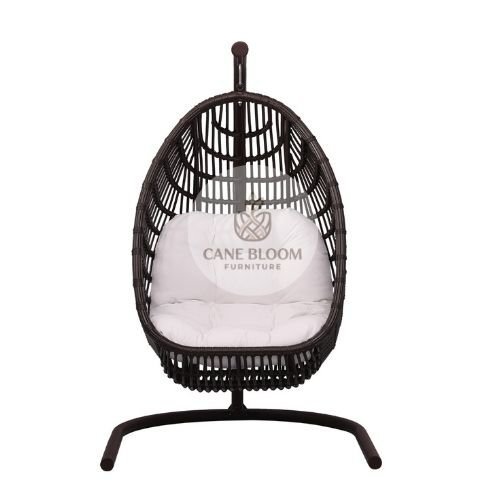 Single Seater Wicker Swing with Stand & Cushion