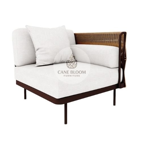 Left-Arm Modular Outdoor Lounge Chair with Cushion