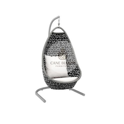 Single Seater Wicker Hanging Swing with Cushion