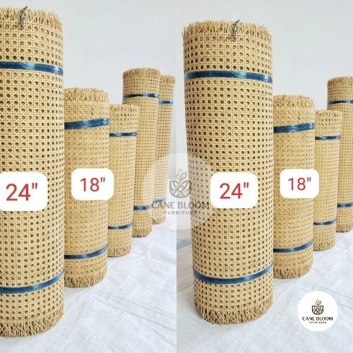Natural Open-Weave Cane Webbing Roll for Furniture Restoration